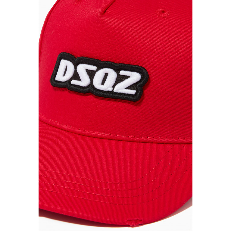 Dsquared2 - Patch Baseball Cap in Gabardine Cotton Red