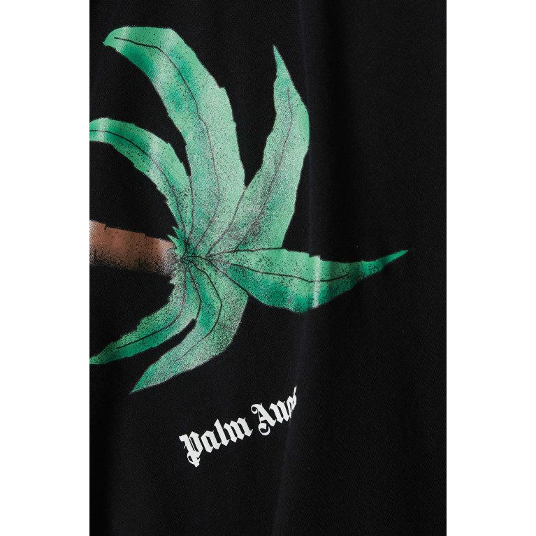 Palm Angels - Logo Broken Palm Classic T-shirt in Cotton Black