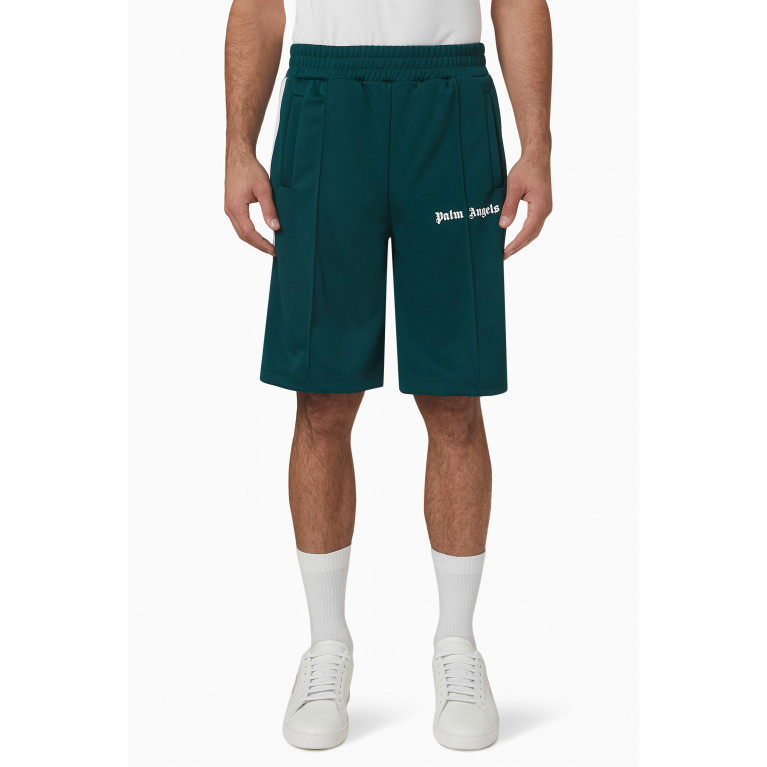 Palm Angels - Classic Logo Track Shorts in Technical Fabric Green