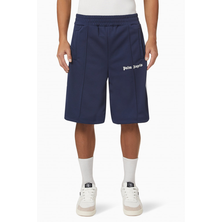 Palm Angels - Classic Logo Track Shorts in Technical Fabric Blue