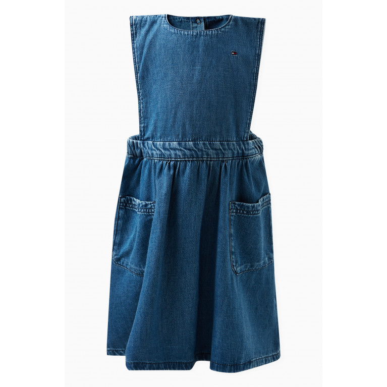 Tommy Hilfiger - Logo-embroidered Pinafore Denim Dress in Cotton
