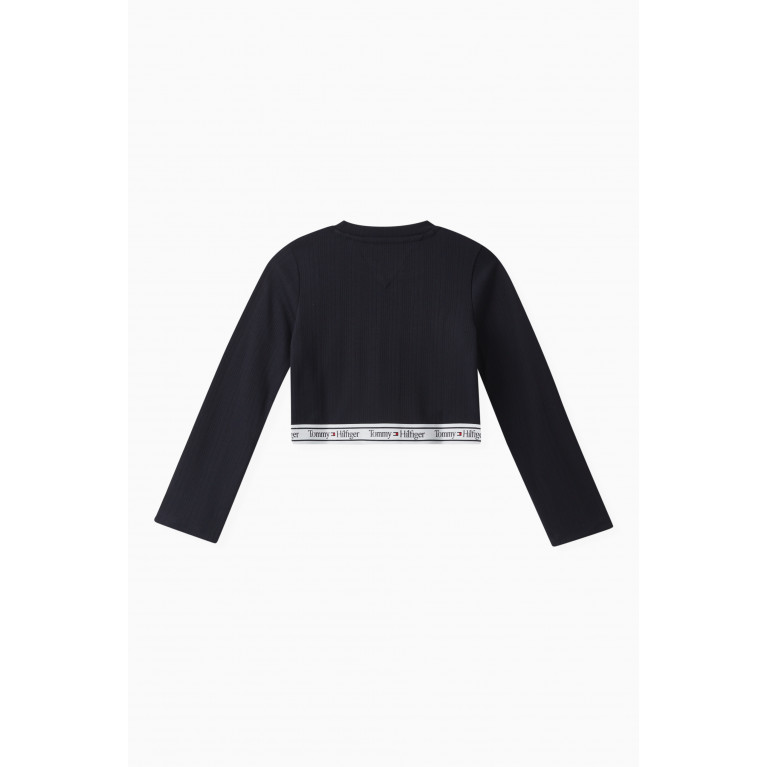 Tommy Hilfiger - Tape Rib Crop Top in Cotton Blend