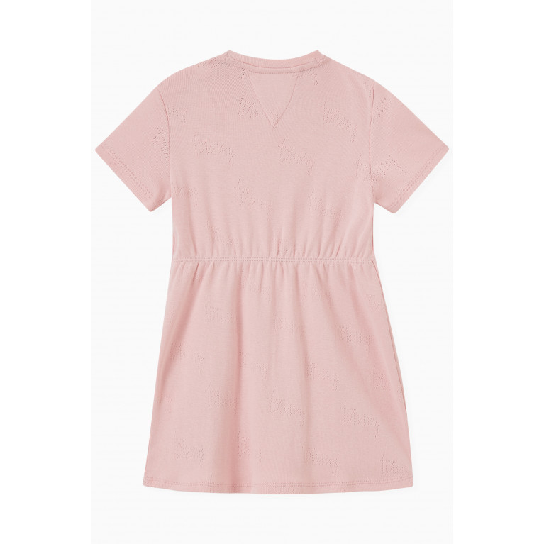 Tommy Hilfiger - Logo Pointelle Dress in Cotton Pink