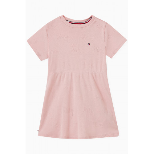 Tommy Hilfiger - Logo Pointelle Dress in Cotton Pink