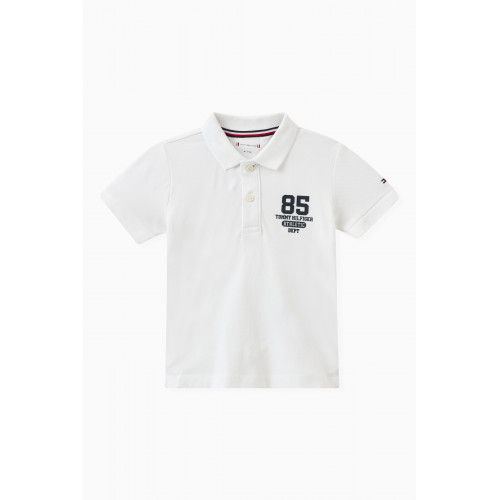 Tommy Hilfiger - Tommy Hilfiger - College Logo Polo Shirt in Cotton White