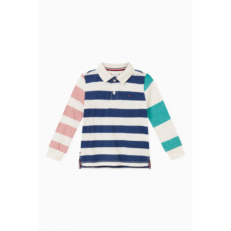 Tommy Hilfiger - Striped Logo Polo Shirt in Cotton