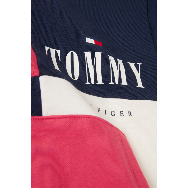 Tommy Hilfiger - Logo Colour-block Hoodie in Cotton