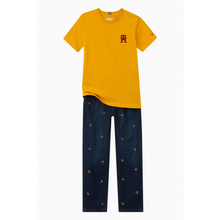 Tommy Hilfiger - Monogram T-shirt in Organic Cotton Yellow