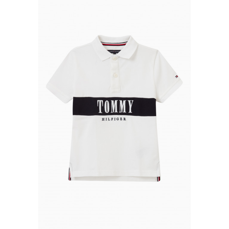 Tommy Hilfiger - Logo Polo Shirt in Cotton White