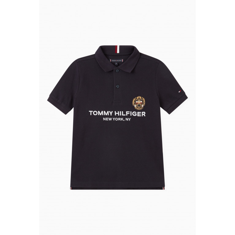 Tommy Hilfiger - Icons Crest Polo in Cotton Piqué Blue