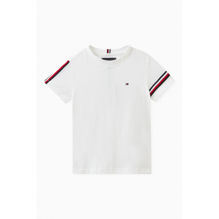 Tommy Hilfiger - Signature Tape T-shirt in Cotton Jersey White