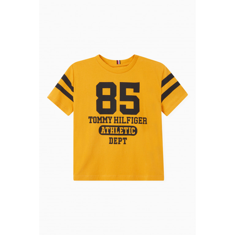 Tommy Hilfiger - Collegiate Logo Print T-shirt in Organic Cotton Yellow