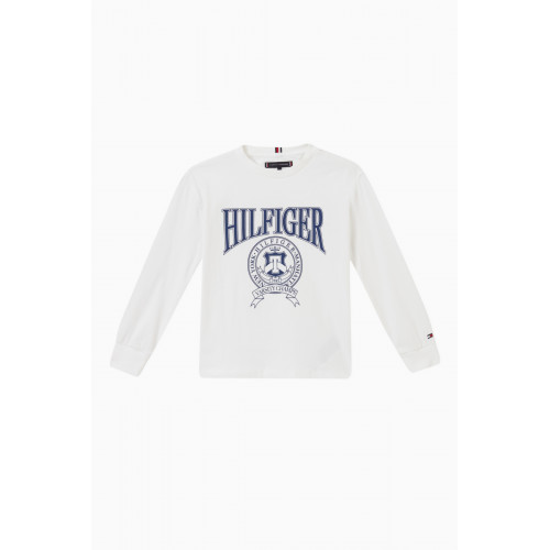 Tommy Hilfiger - Varsity Logo Long-sleeve T-shirt in Cotton White