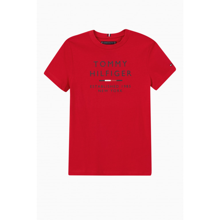Tommy Hilfiger - Logo T-shirt in Cotton Red