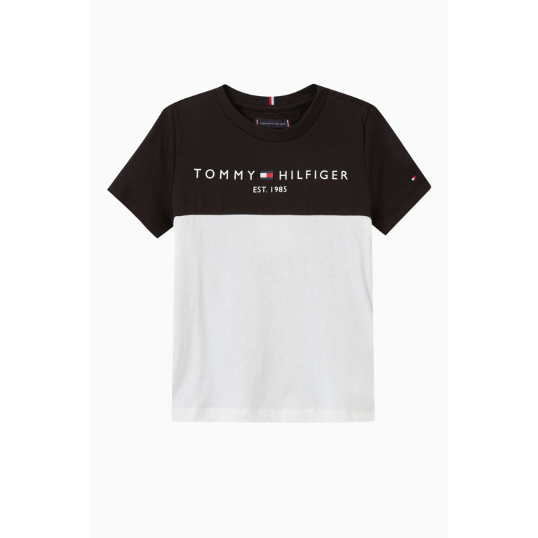 Tommy Hilfiger - Essential Colour-block T-shirt in Cotton White