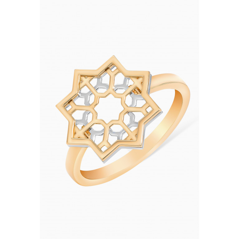 Damas - Al Qasr Star Ring in 18kt White & Yellow Gold
