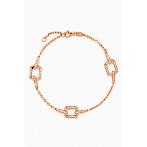 Damas - Links Trio Diamond Bracelet in 18kt Rose Gold