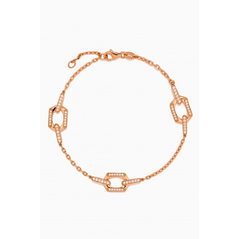 Damas - Links Trio Diamond Bracelet in 18kt Rose Gold