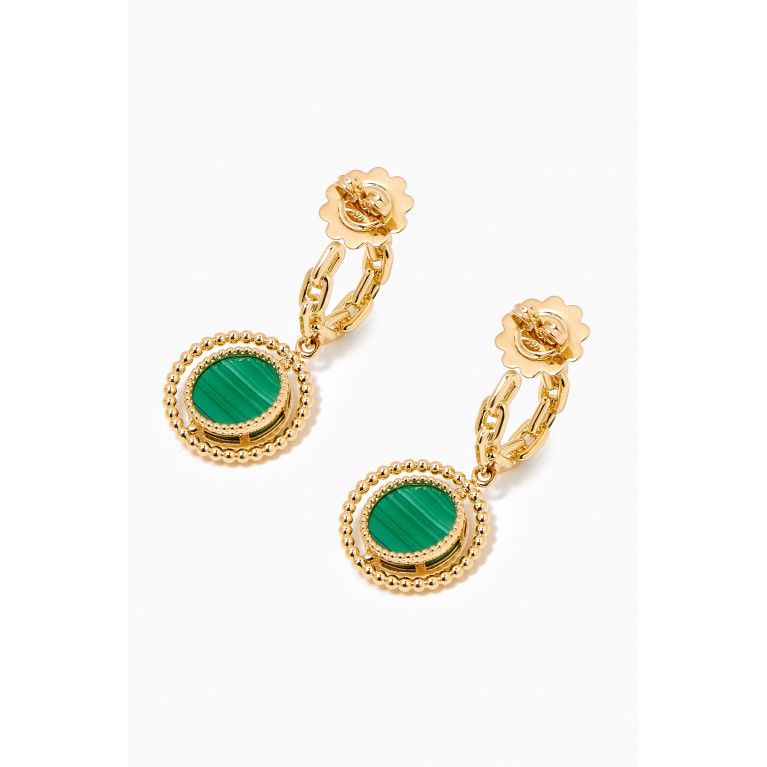 Damas - Lace Link Malachite Drop Earrings in 18kt Gold