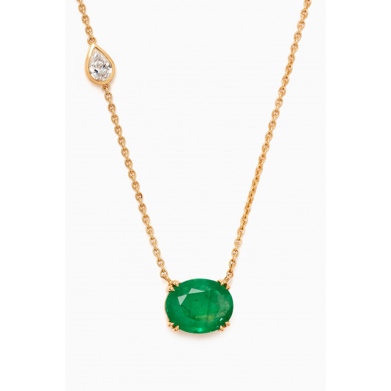 Arkay - Oval-cut Emerald Necklace in 18kt Gold