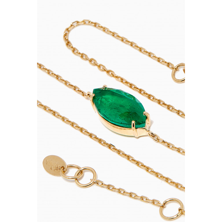 Dima Jewellery - Emerald Marquise Anklet in 18kt Yellow Gold