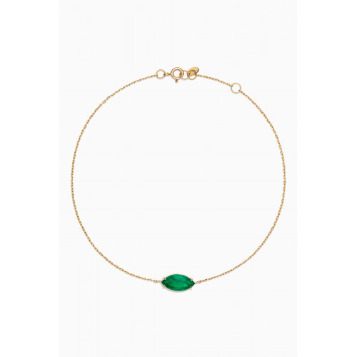 Dima Jewellery - Emerald Marquise Anklet in 18kt Yellow Gold
