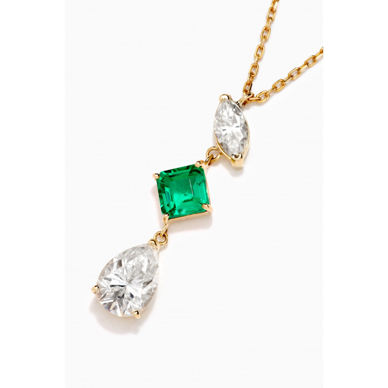 Dima Jewellery - Emerald White Topaz Necklace in 18kt Yellow Gold