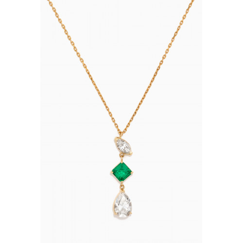 Dima Jewellery - Emerald White Topaz Necklace in 18kt Yellow Gold