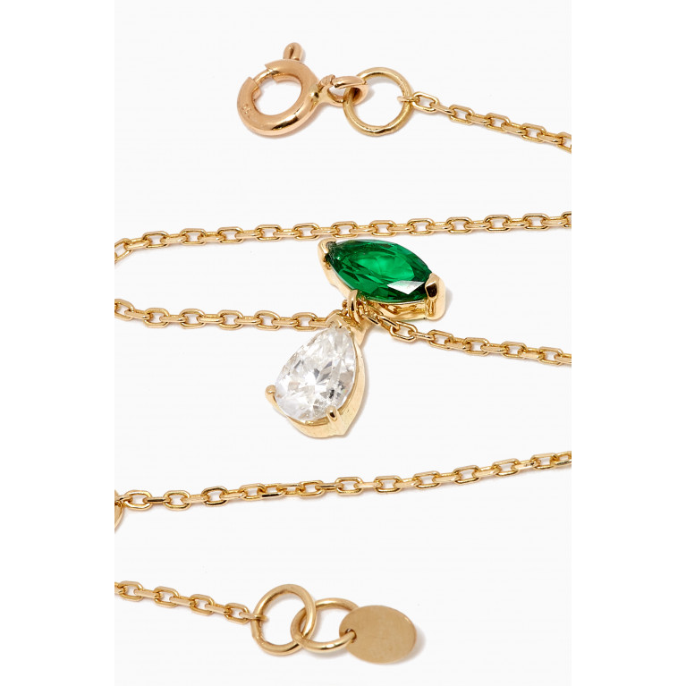 Dima Jewellery - Emerald White Topaz Bracelet in 18kt Yellow Gold