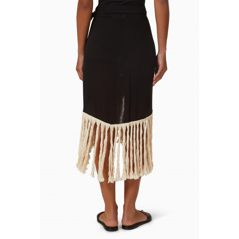 Maison La Plage - Maya Fringed Skirt in Linen