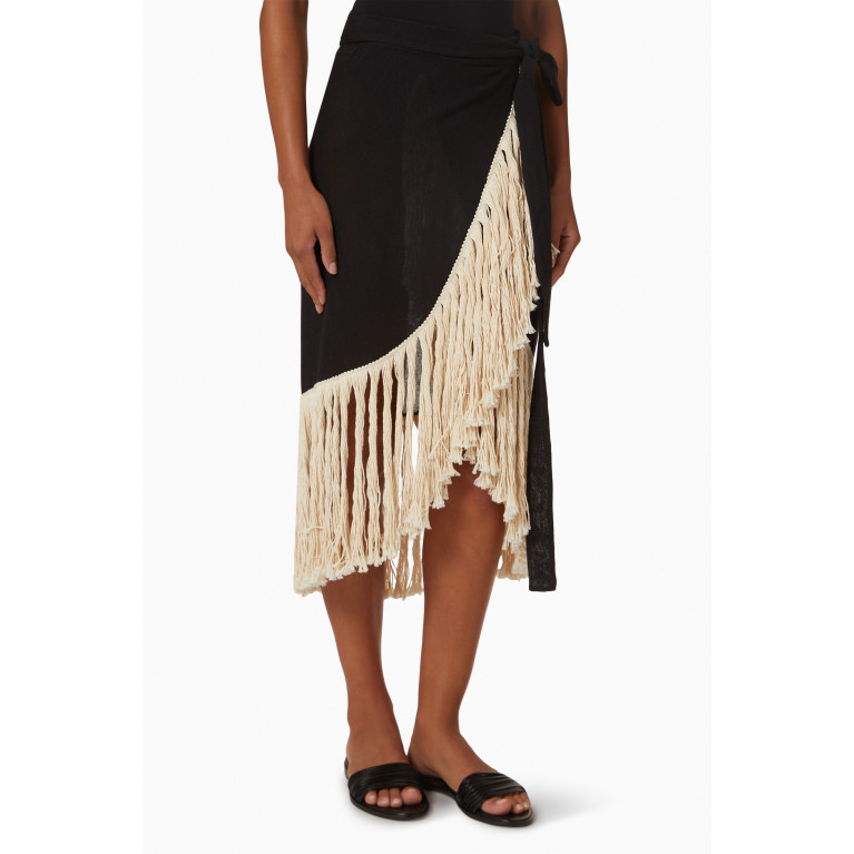 Maison La Plage - Maya Fringed Skirt in Linen