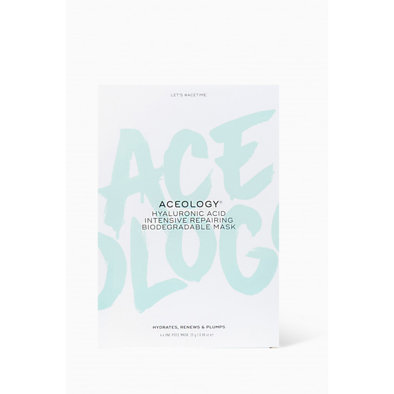 Aceology - Hyaluronic Acid Intensive Repairing Biodegradable Mask, 4-Pack