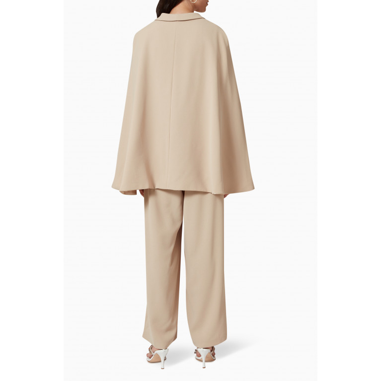Mimya - Belted Jumpsuit in Crepe Neutral