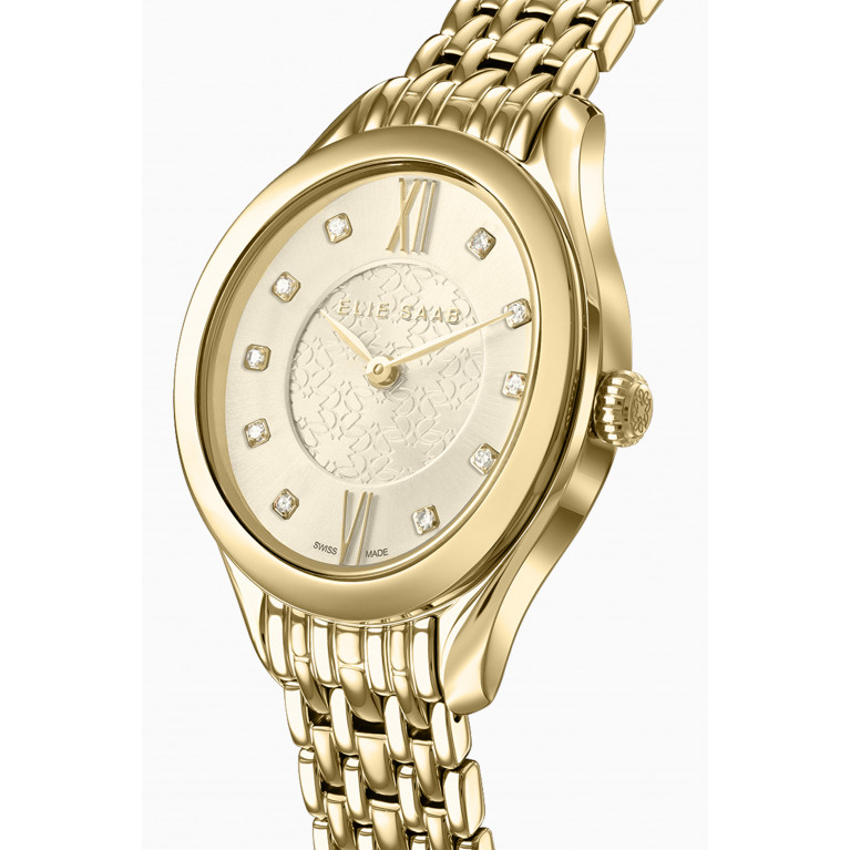 Elie Saab - Mystere D'Elie Elegance Swiss Diamond Gold-plated Watch, 28mm