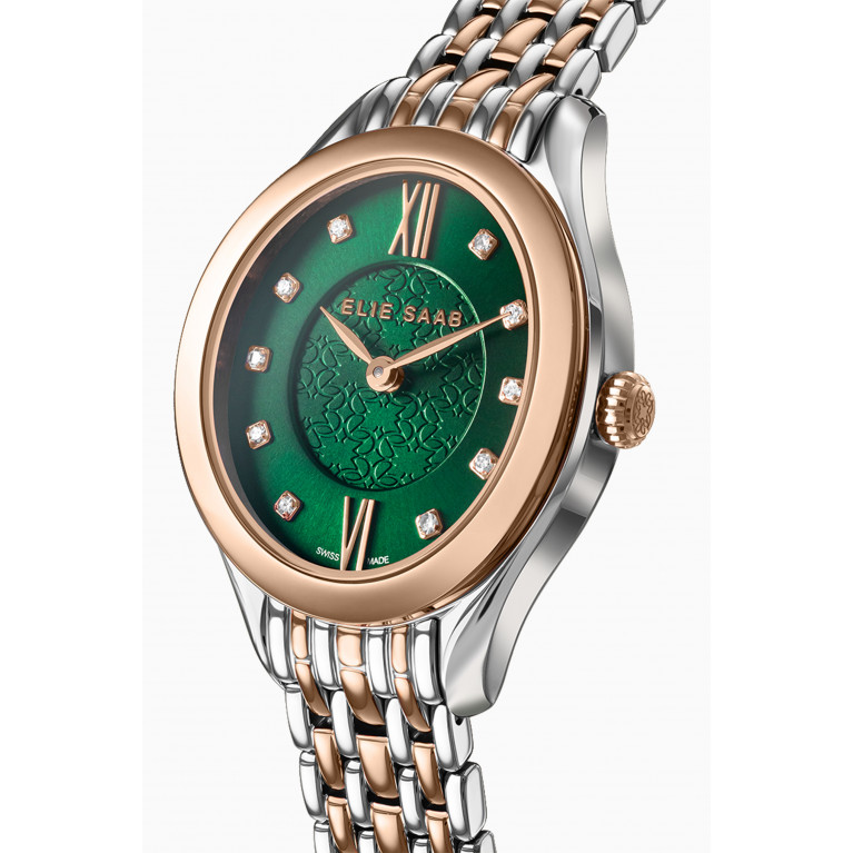 Elie Saab - Mystere D'Elie Elegance Swiss Diamond Rose Gold-plated Stainless Steel Watch, 28mm