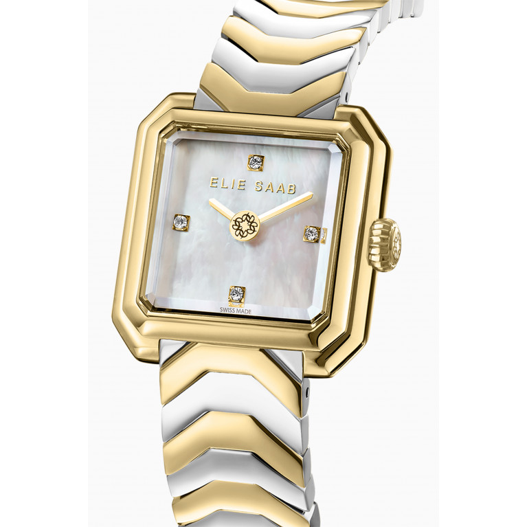 Elie Saab - Carré Swiss Yellow Gold-plated Stainless Steel Watch, 25mm