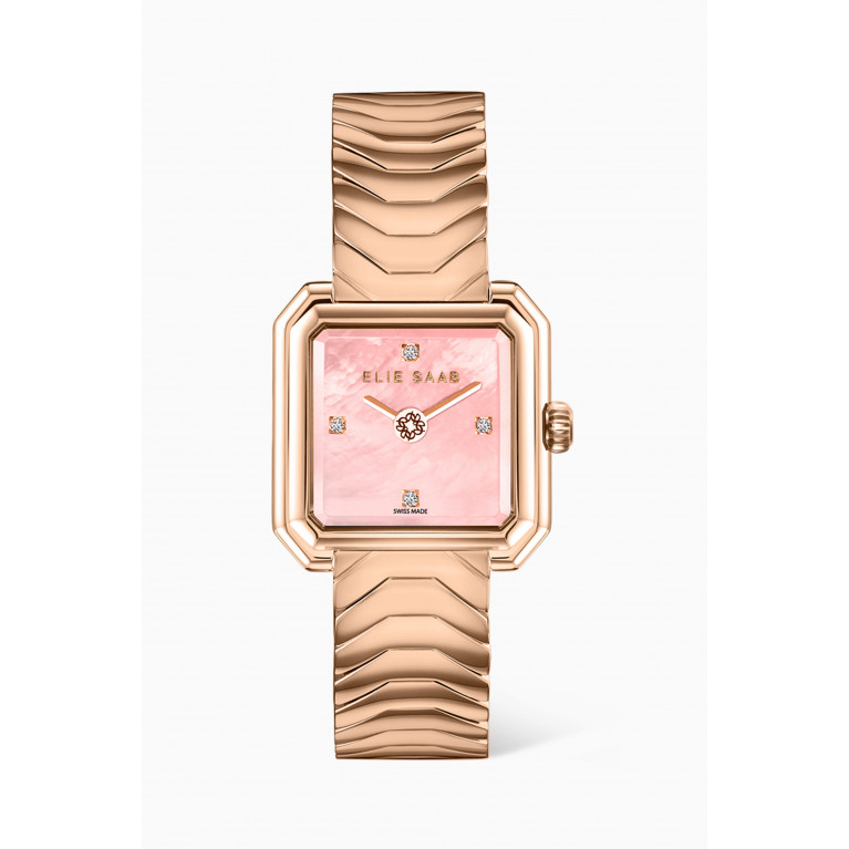Elie Saab - Carré Swiss Rose Gold-plated Stainless Steel Watch, 25mm