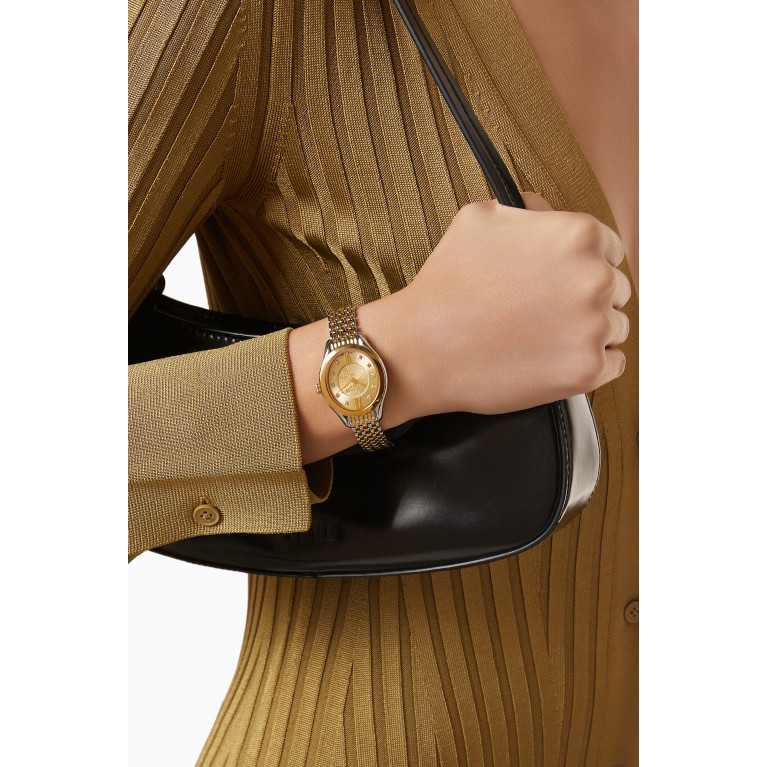Elie Saab - Mystere D'Elie Elegance Swiss Diamond Yellow Gold-plated Stainless Steel Watch, 28mm