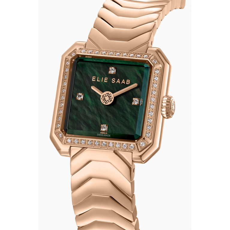 Elie Saab - Carré Swiss Diamond Rose Gold-plated Watch, 25mm