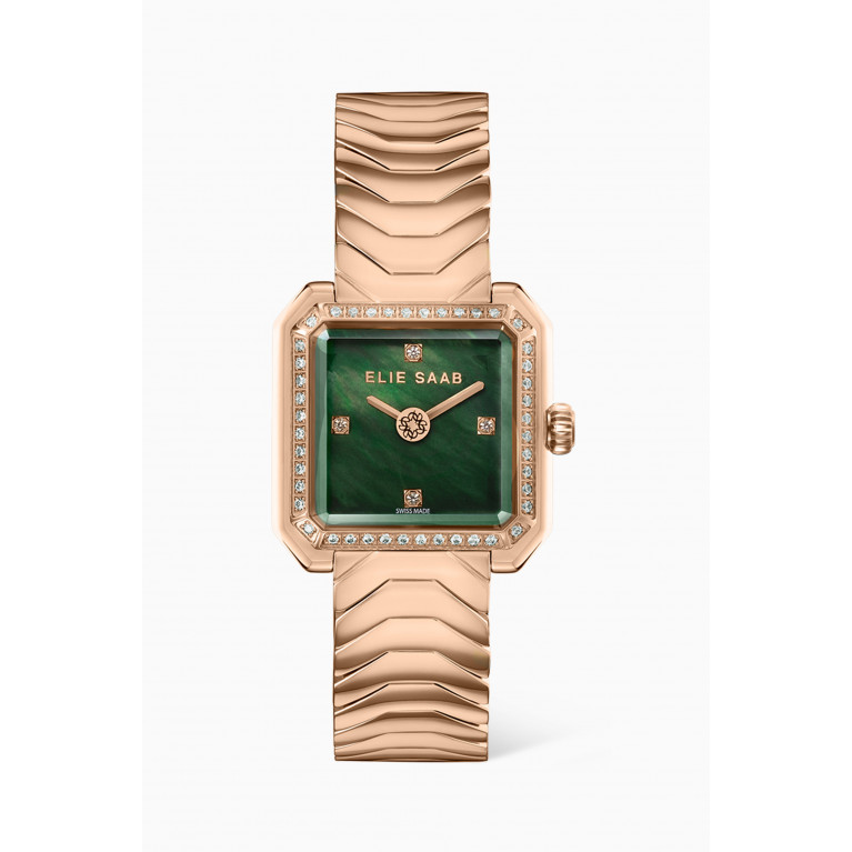 Elie Saab - Carré Swiss Diamond Rose Gold-plated Watch, 25mm