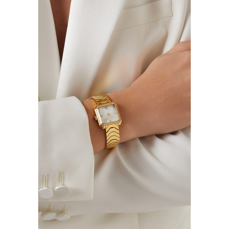 Elie Saab - Carré Swiss Diamond Yellow Gold-plated Watch, 25mm