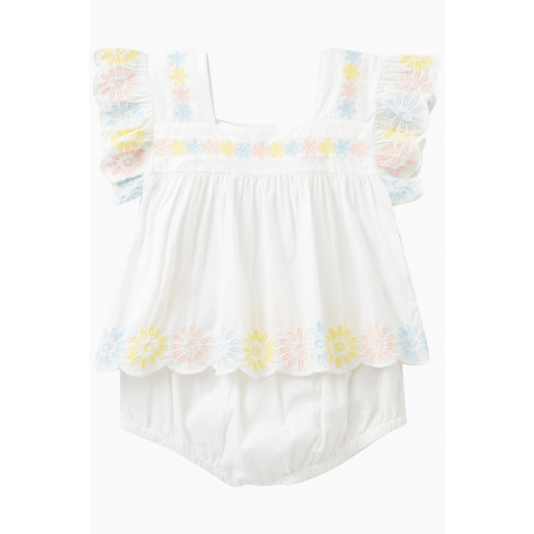 Stella McCartney - Embroidered Floral Top & Bloomers Set in Sustainable Cotton