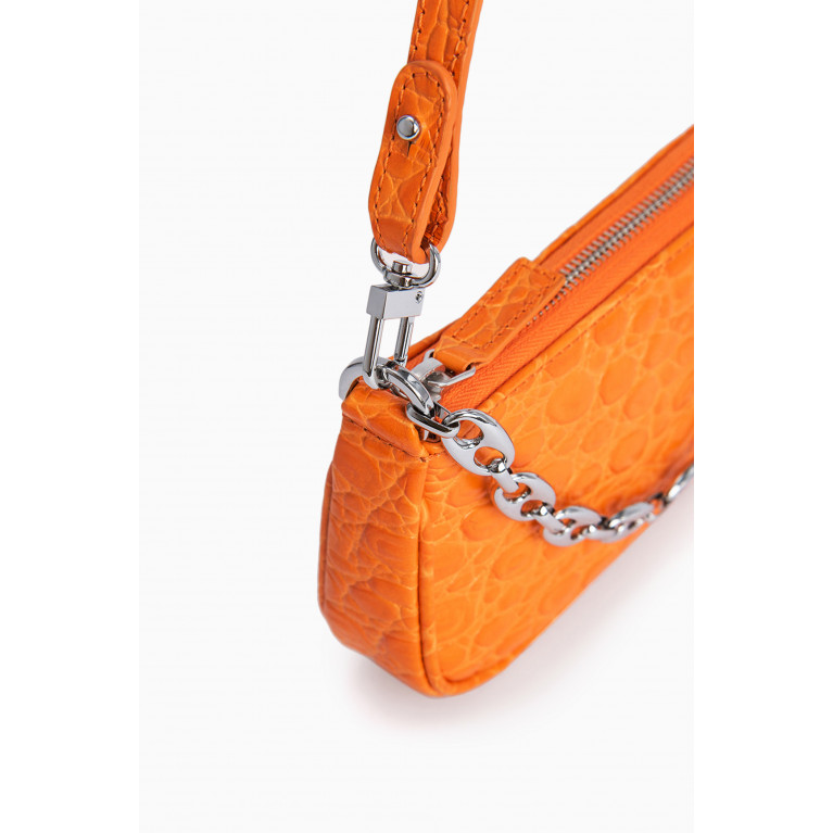 By Far - Mini Rachel Shoulder Bag in Circular Croc-embossed Leather