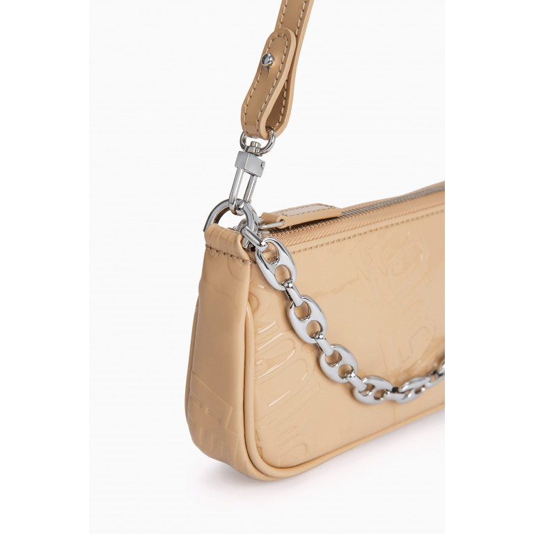 By Far - Mini Rachel Shoulder Bag in Embossed Patent Leather