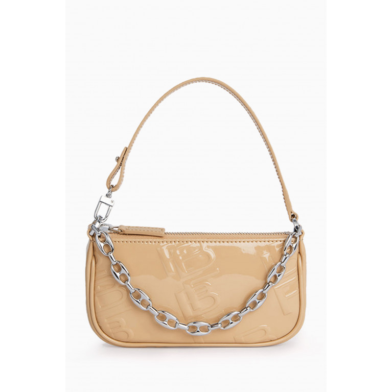 By Far - Mini Rachel Shoulder Bag in Embossed Patent Leather