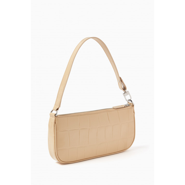 By Far - Small Rachel Shoulder Bag in Croc-embossed Leather