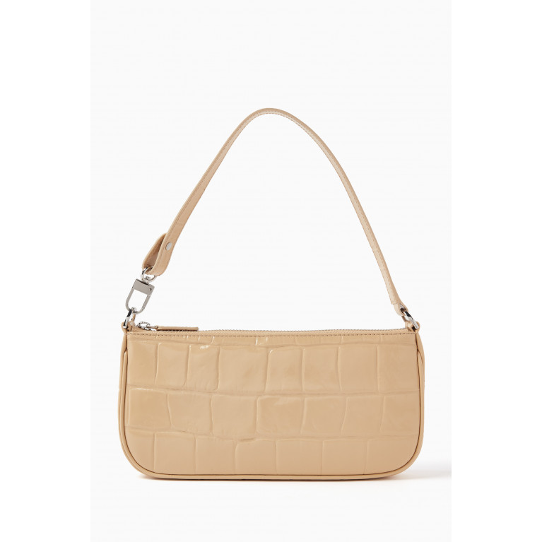 By Far - Small Rachel Shoulder Bag in Croc-embossed Leather