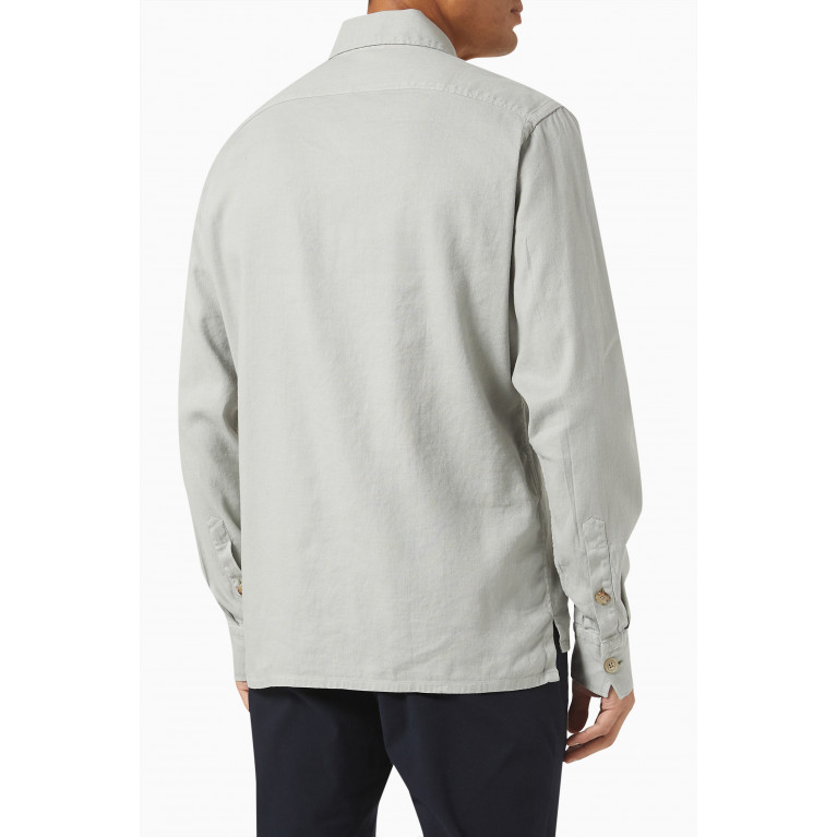 Eleventy - Button-down Shirt in Linen Blend