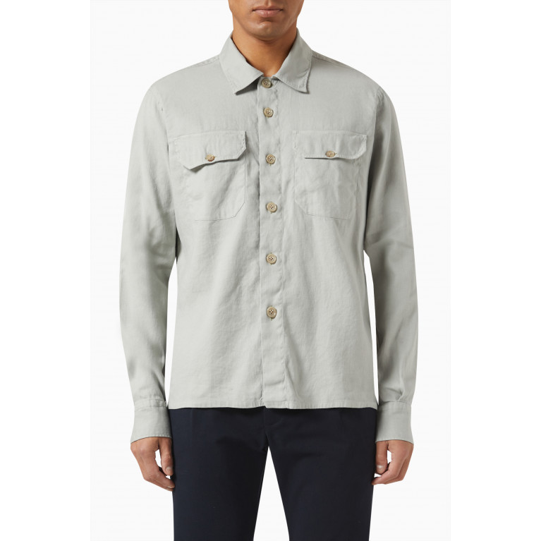 Eleventy - Button-down Shirt in Linen Blend