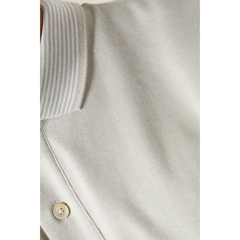 Eleventy - Contrast Collar Polo in Cotton